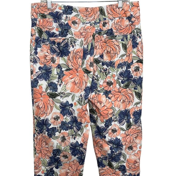 Ruby Rd Floral Cropped Stretch Jeans Women’s 12 Capris Boho Casual - Picture 9 of 12